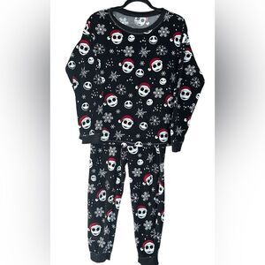 Disney Nightmare Before Christmas Soft Plush Pajama Set Women's Size L (12-14)